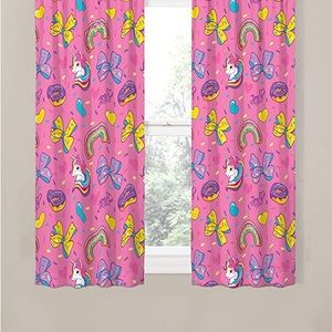 NEW JoJo Siwa 63” 4 Pieces - Window Curtains 2 Panels & 2 Tiebacks (Nickelodeon)